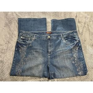 ZD Zanadi Women's Sz 26 Designer Blue Jeans Embellished S753- 270